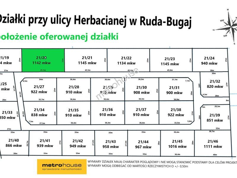 Działka na sprzedaż, Zgierski, Aleksandrów Łódzki, Ruda-Bugaj, Herbaciana