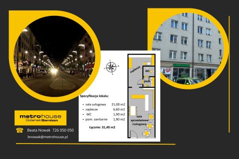 Wynajem Lokal handlowo-usługowy Żwirki i Wigury, Gdynia