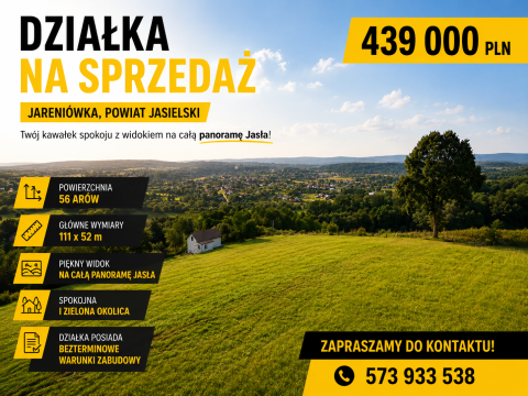 Sprzedaż Działka Jareniówka, pow. jasielski